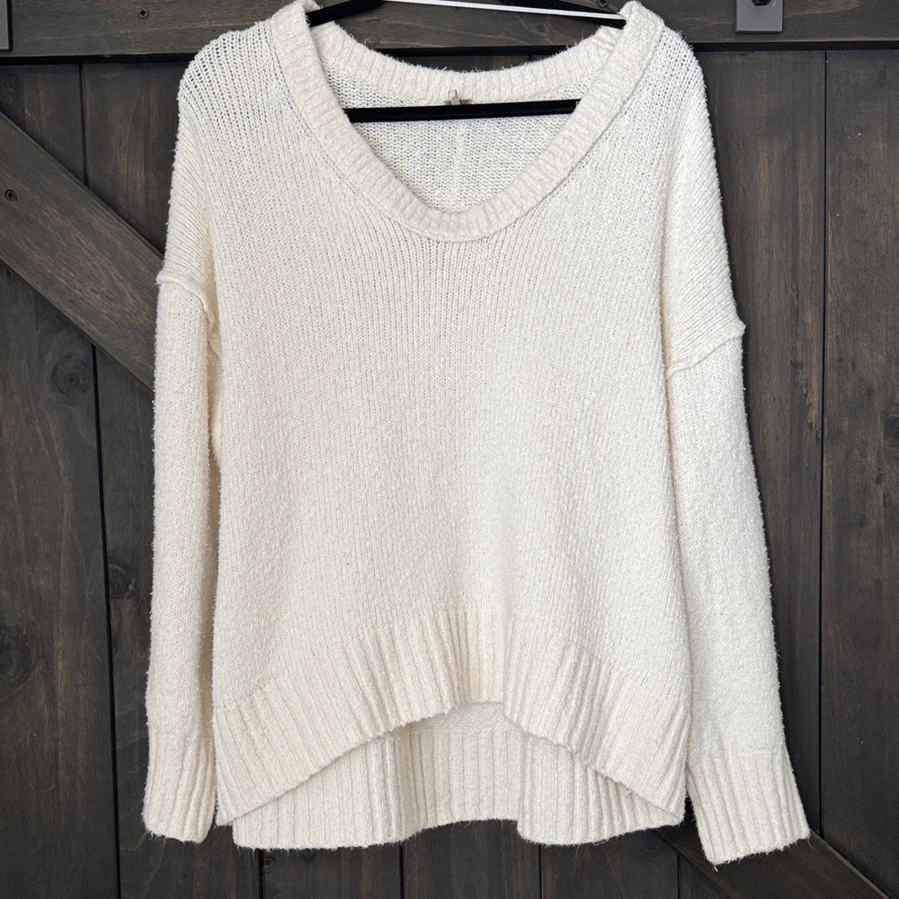 Free people cream knit sweater S